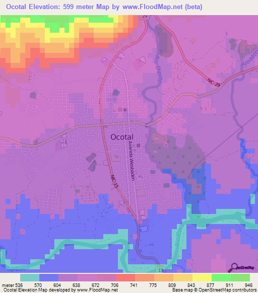 Ocotal,Nicaragua Elevation Map