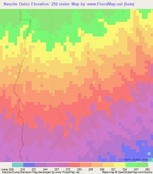 Nancite Dulce,Nicaragua Elevation Map