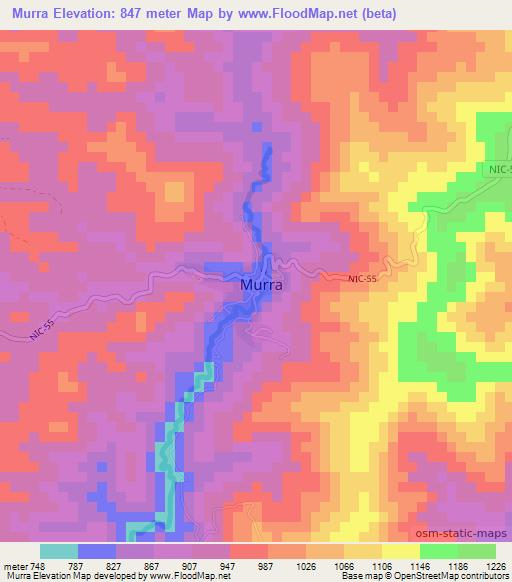 Murra,Nicaragua Elevation Map