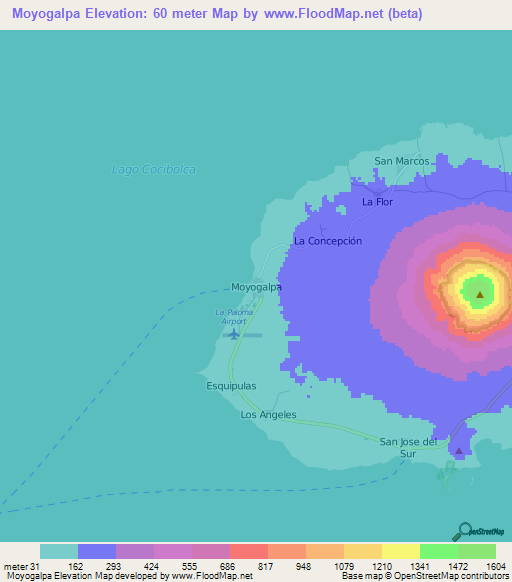 Moyogalpa,Nicaragua Elevation Map