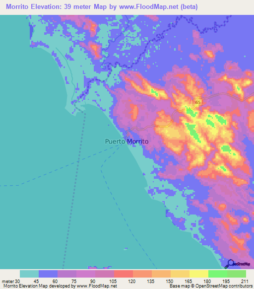 Morrito,Nicaragua Elevation Map