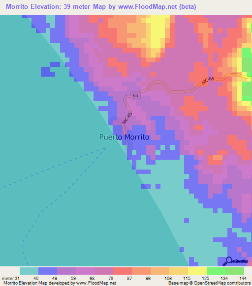 Morrito,Nicaragua Elevation Map