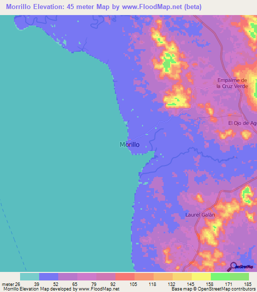Morrillo,Nicaragua Elevation Map