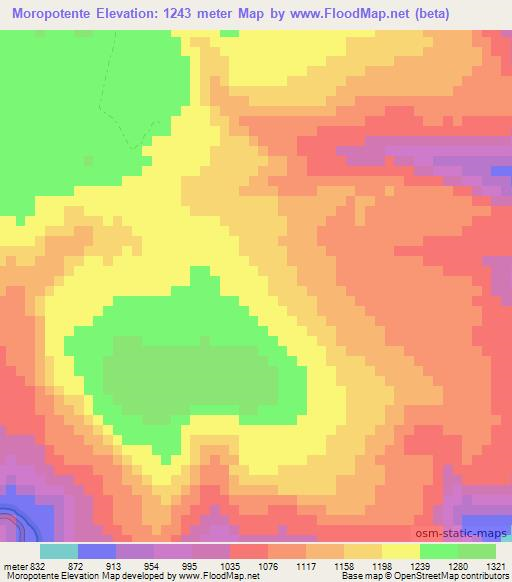 Moropotente,Nicaragua Elevation Map