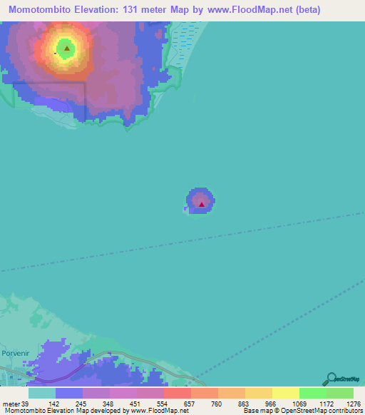 Momotombito,Nicaragua Elevation Map