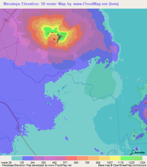 Mecatepe,Nicaragua Elevation Map