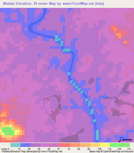 Mataka,Nicaragua Elevation Map