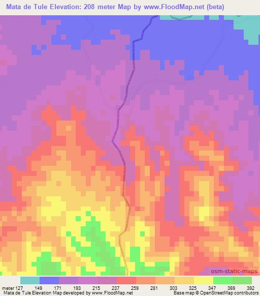 Mata de Tule,Nicaragua Elevation Map