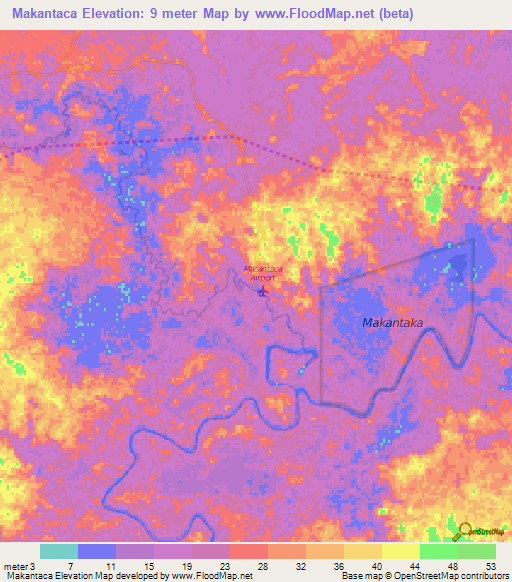 Makantaca,Nicaragua Elevation Map