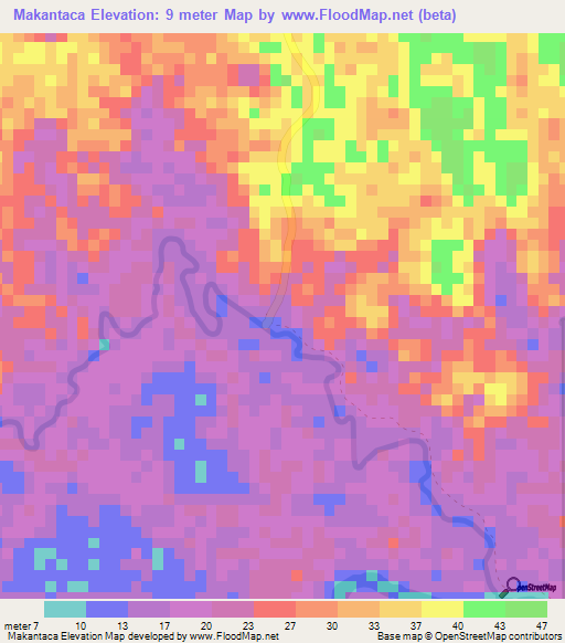 Makantaca,Nicaragua Elevation Map