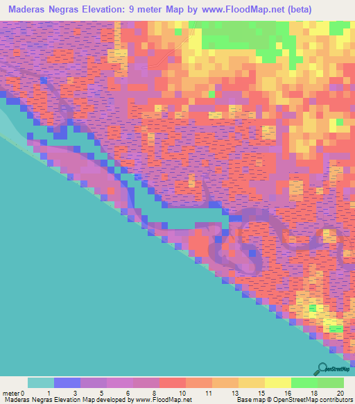Maderas Negras,Nicaragua Elevation Map