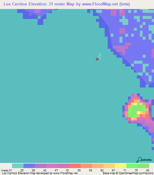 Los Cerritos,Nicaragua Elevation Map
