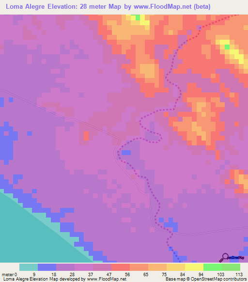 Loma Alegre,Nicaragua Elevation Map