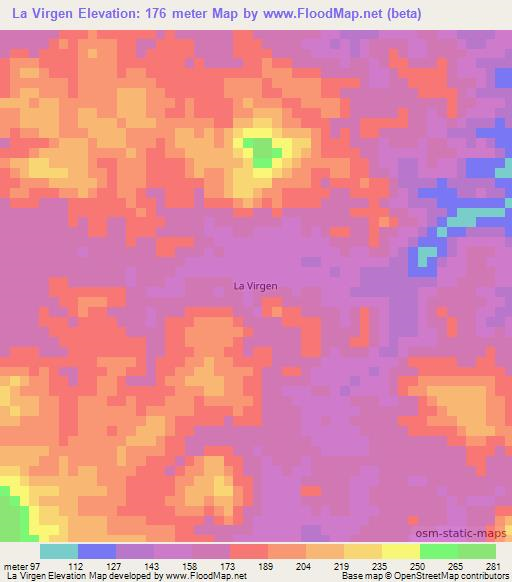 La Virgen,Nicaragua Elevation Map