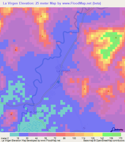 La Virgen,Nicaragua Elevation Map