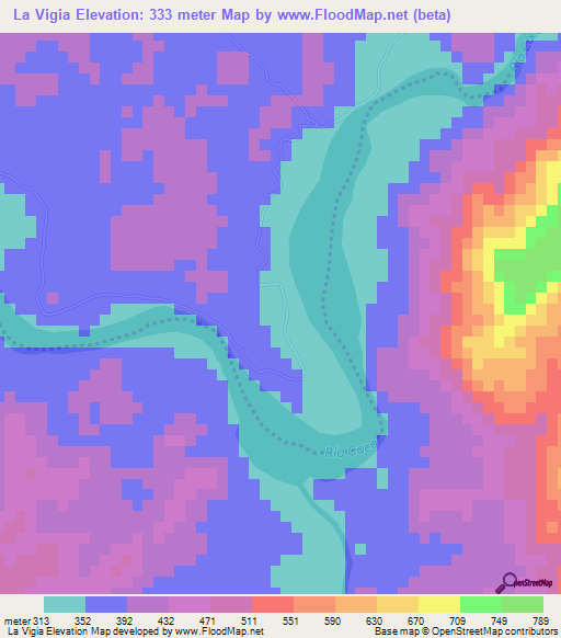La Vigia,Nicaragua Elevation Map