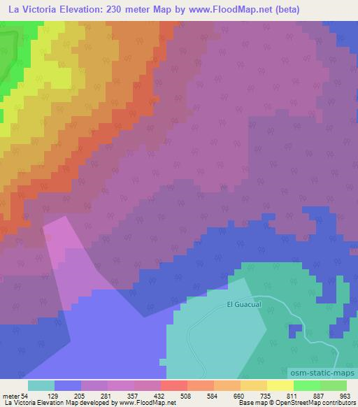 La Victoria,Nicaragua Elevation Map
