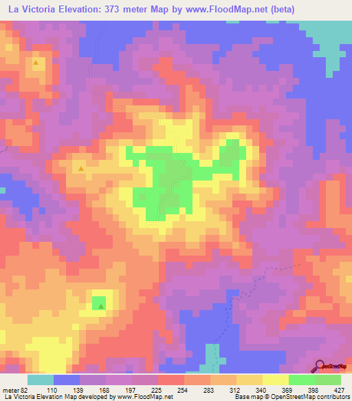 La Victoria,Nicaragua Elevation Map