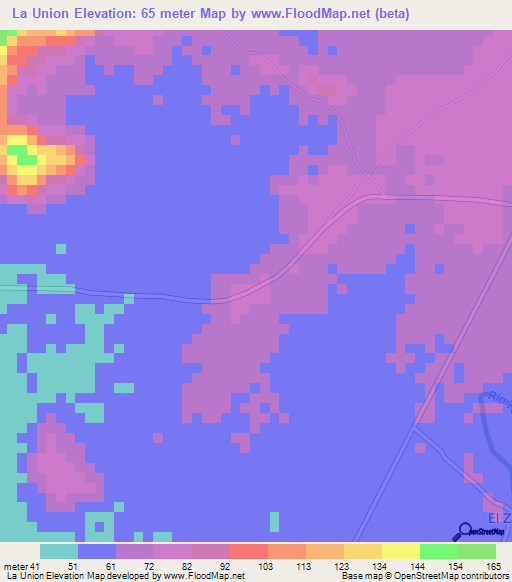 La Union,Nicaragua Elevation Map