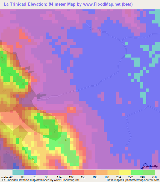 La Trinidad,Nicaragua Elevation Map