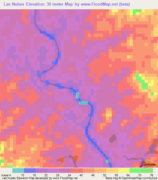 Las Nubes,Nicaragua Elevation Map