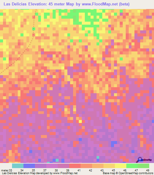 Las Delicias,Nicaragua Elevation Map