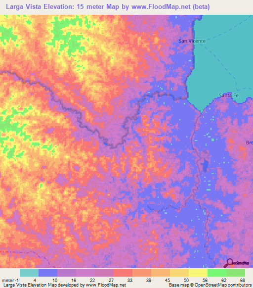 Larga Vista,Nicaragua Elevation Map
