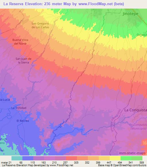 La Reserva,Nicaragua Elevation Map