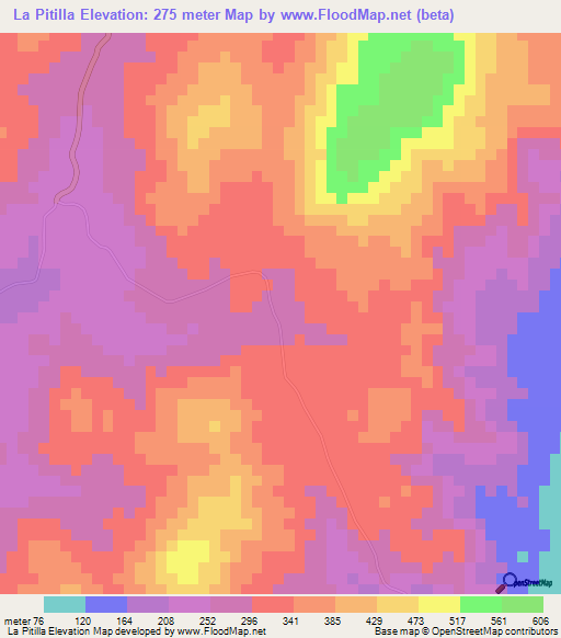 La Pitilla,Nicaragua Elevation Map