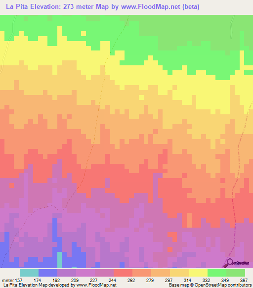 La Pita,Nicaragua Elevation Map