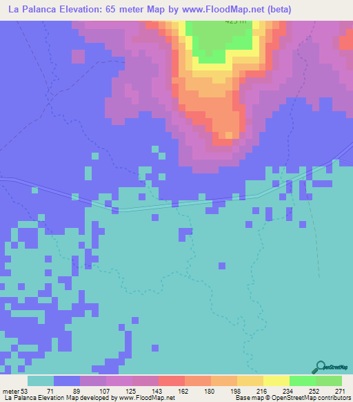 La Palanca,Nicaragua Elevation Map