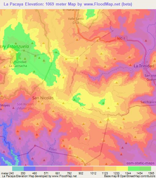La Pacaya,Nicaragua Elevation Map