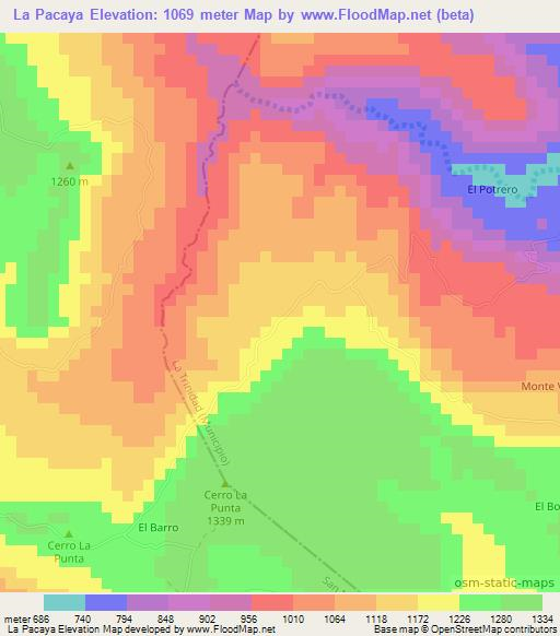 La Pacaya,Nicaragua Elevation Map
