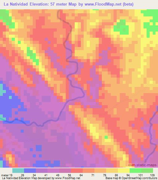 La Natividad,Nicaragua Elevation Map