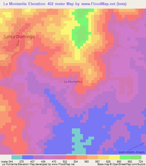 La Montanita,Nicaragua Elevation Map