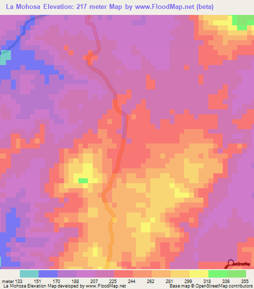 La Mohosa,Nicaragua Elevation Map