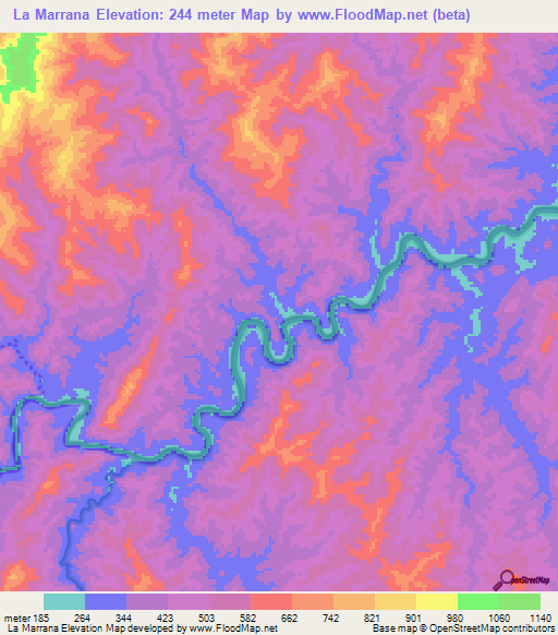La Marrana,Nicaragua Elevation Map