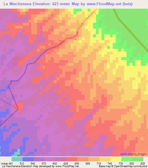 La Marchenena,Nicaragua Elevation Map