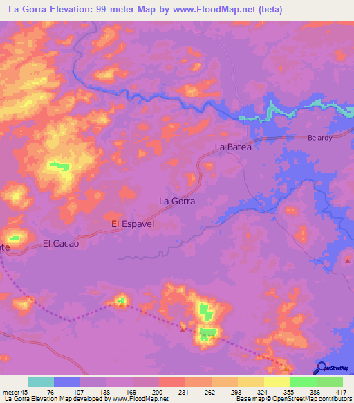 La Gorra,Nicaragua Elevation Map