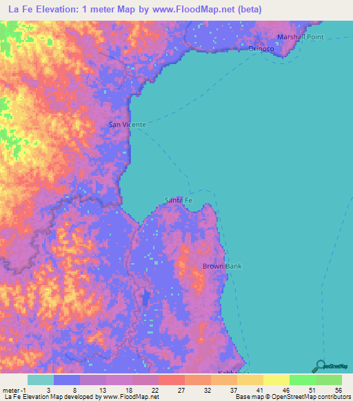 La Fe,Nicaragua Elevation Map
