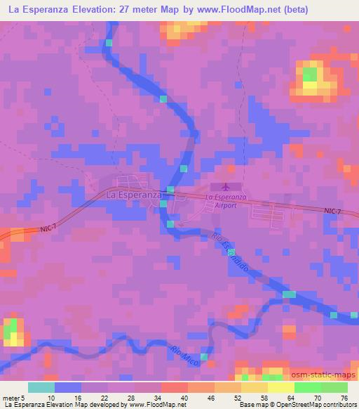 La Esperanza,Nicaragua Elevation Map