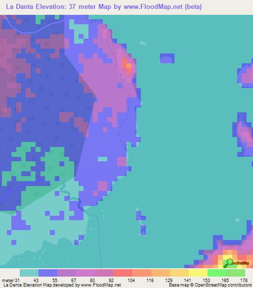 La Danta,Nicaragua Elevation Map