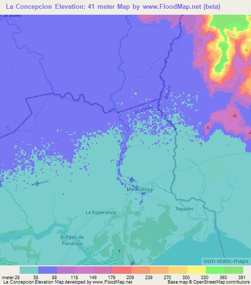 La Concepcion,Nicaragua Elevation Map