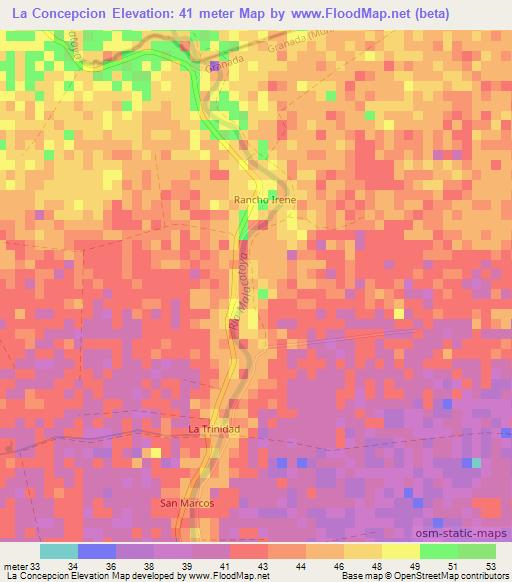 La Concepcion,Nicaragua Elevation Map