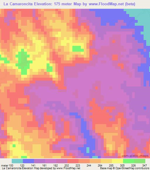 La Camaroncita,Nicaragua Elevation Map