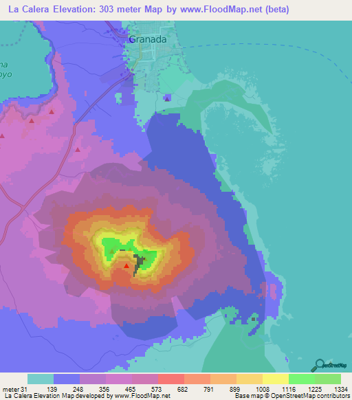La Calera,Nicaragua Elevation Map
