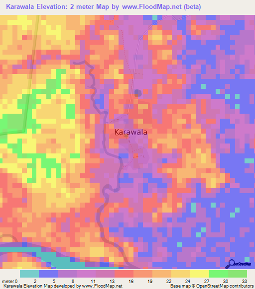 Karawala,Nicaragua Elevation Map