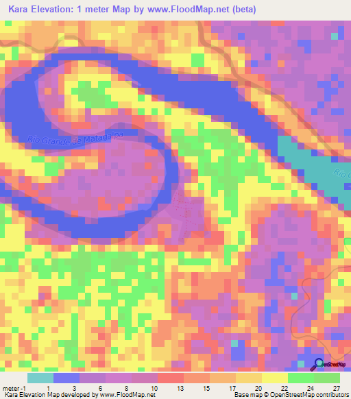 Kara,Nicaragua Elevation Map