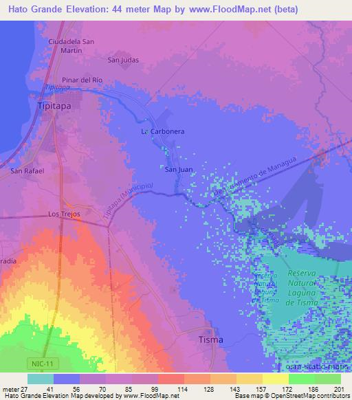Hato Grande,Nicaragua Elevation Map