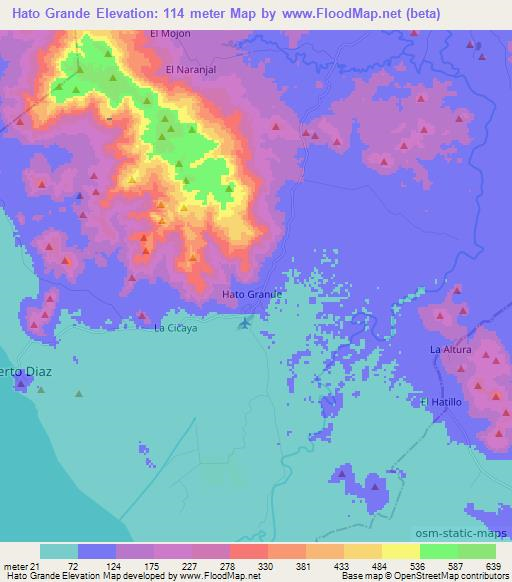 Hato Grande,Nicaragua Elevation Map